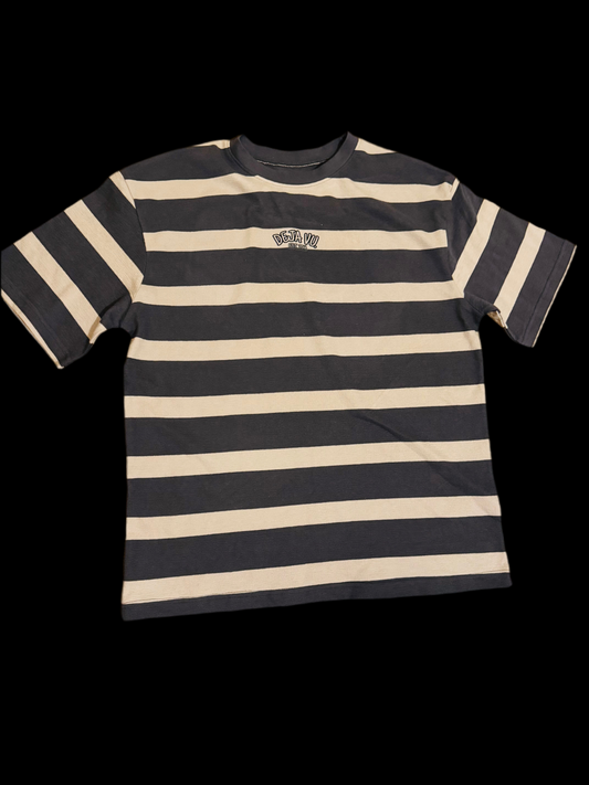 STRIPPEZ TEE [DARK GREY/CREAM]